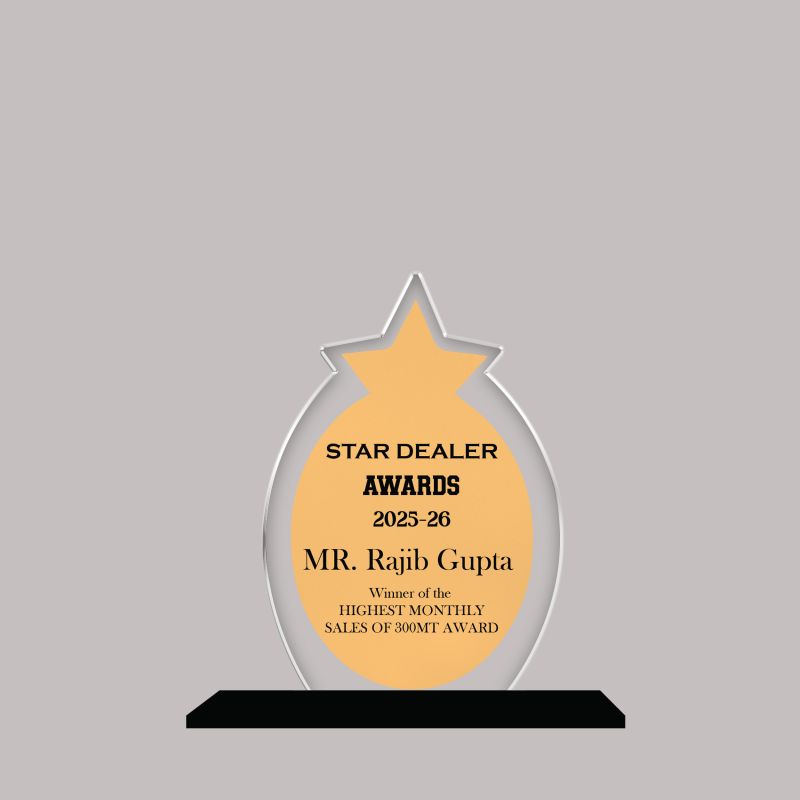 Highest Monthly Sales Award Trophy Personalized Acrylic Award Trophy Custom with Name | Achievement Award for Employee, Corporate Recognition Thankyou Gift for Employee